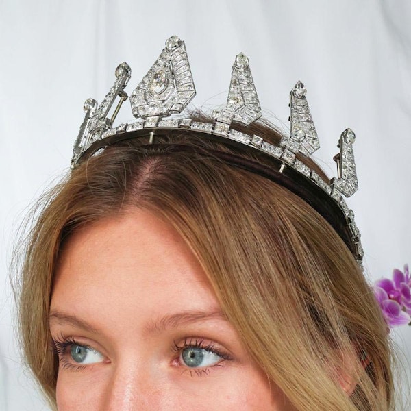 Vintage Diamond and Platinum Tiara Necklace, Circa 1960, 50.00 Carats - image 8