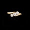 Three Stone Diamond & 18ct Gold Twist Ring | English c.1980s - image 1
