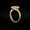 Three Stone Diamond & 18ct Gold Twist Ring | English c.1980s - image 2