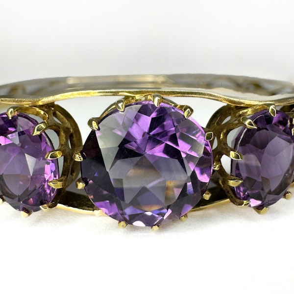 Amethyst 5 Stone Gold Bangle - Saddingtons Jewellery Stand 375 - image 3