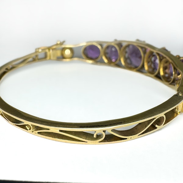 Amethyst 5 Stone Gold Bangle - Saddingtons Jewellery Stand 375 - image 4