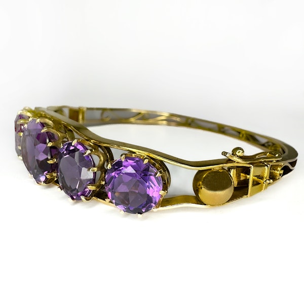 Amethyst 5 Stone Gold Bangle - Saddingtons Jewellery Stand 375 - image 2