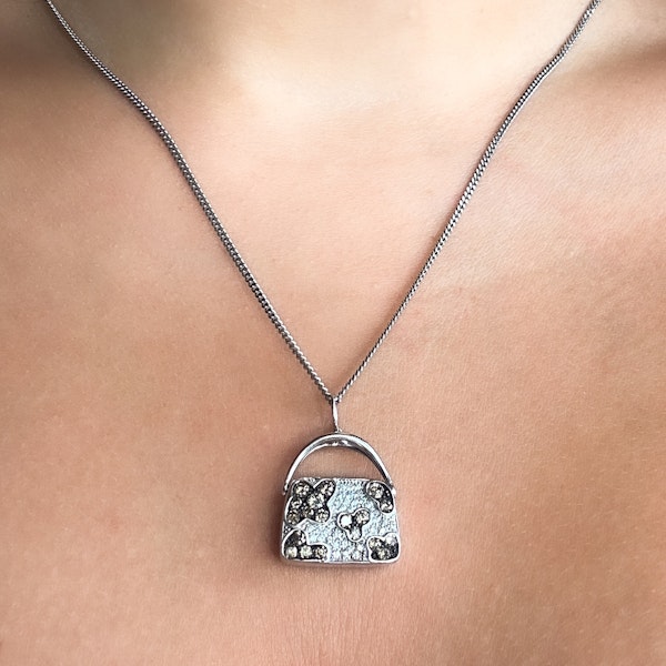 Iliana Cognac Diamond Handbag Pendant - Saddingtons Jewellery Stand 375 - image 2