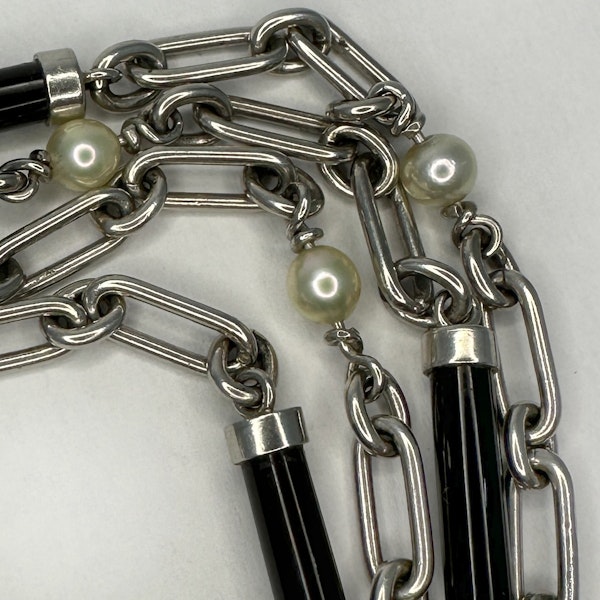 Deco Style Platinum Pearl Neck Chain - Saddingtons Jewellery Stand 375 - image 2