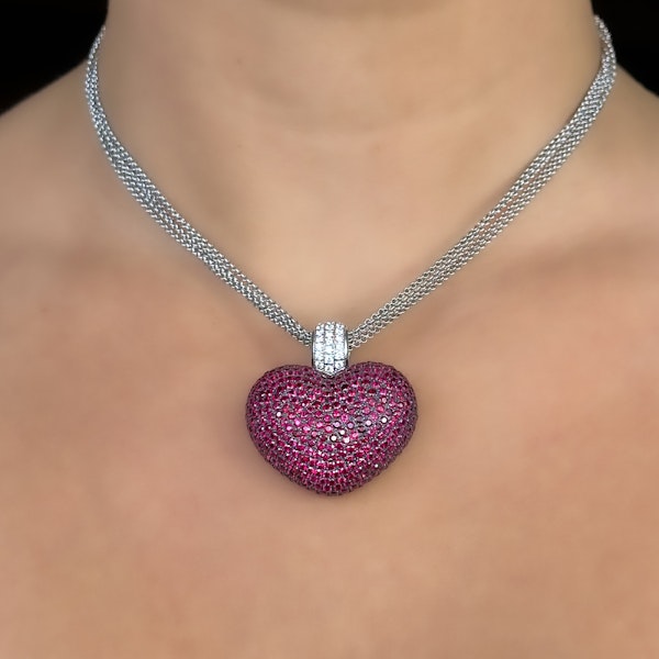 Wempe Large Ruby Heart Necklace - Saddingtons Jewellery stand 375 - image 1