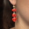 Vintage Coral Heart Cluster Drop Earrings - Saddingtons Jewellery Stand 375 - image 2