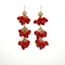 Vintage Coral Heart Cluster Drop Earrings - Saddingtons Jewellery Stand 375 - image 1