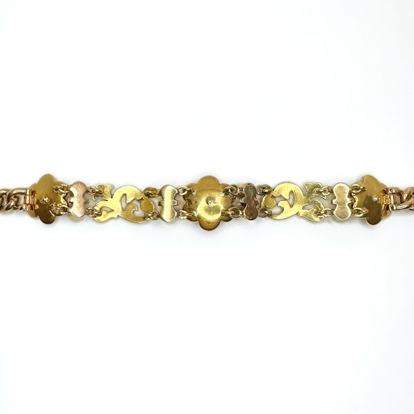 Antique Flower Pearl and Enamel Bracelet - Saddingtons Jewellery Stand 375 - image 4