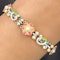 Antique Flower Pearl and Enamel Bracelet - Saddingtons Jewellery Stand 375 - image 1