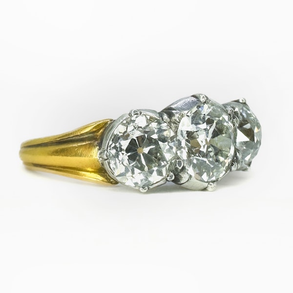 Antique 3 Stone Trilogy Diamond Ring 2.65ct - Saddingtons Jewellery Stand 375 - image 3