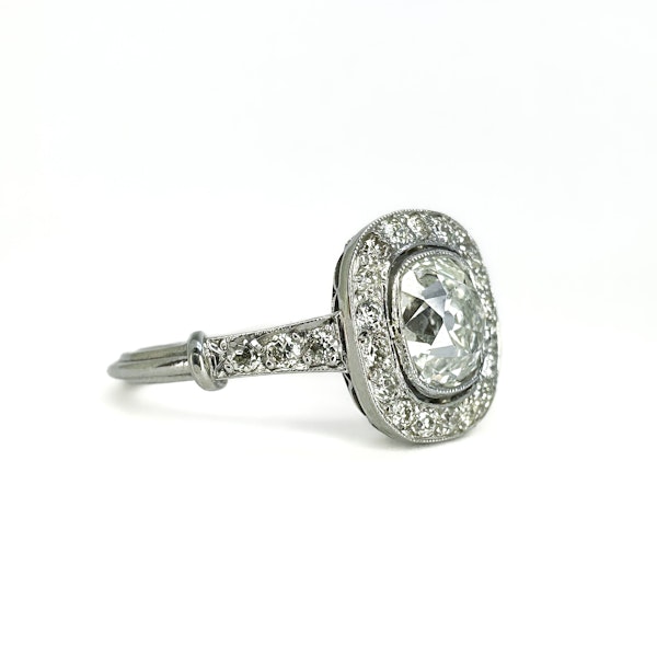 Deco 1ct Old Cut Diamond Cluster Ring - Saddingtons Jewellery Stand 375 - image 2
