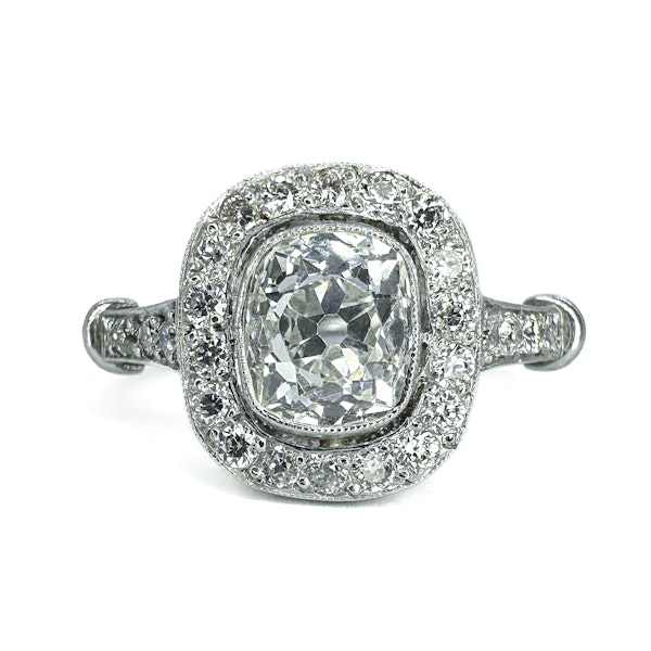 Deco 1ct Old Cut Diamond Cluster Ring - Saddingtons Jewellery Stand 375 - image 1