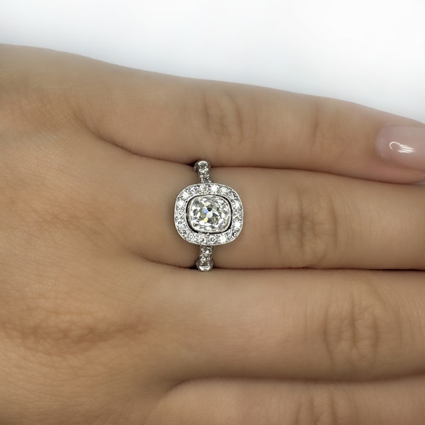 Deco 1ct Old Cut Diamond Cluster Ring - Saddingtons Jewellery Stand 375 - image 3