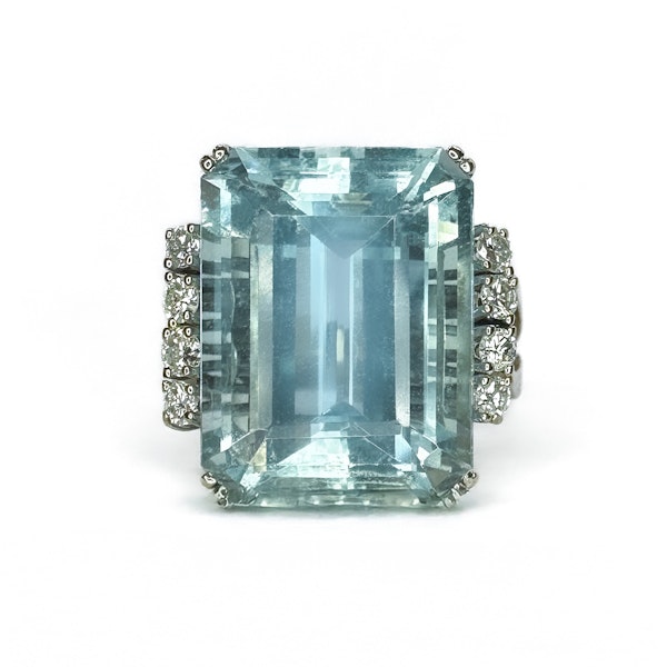 21ct Aquamarine & Diamond Cocktail Ring - Saddingtons Jewellery Stand 375 - image 1