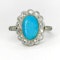 Antique Turquoise & Diamond Cluster Ring - Saddingtons Jewellery Stand 375 - image 1