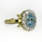 Antique Oval Aquamarine & Diamond Cluster Ring - Saddingtons Jewellery Stand 375 - image 2