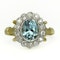 Antique Oval Aquamarine & Diamond Cluster Ring - Saddingtons Jewellery Stand 375 - image 1