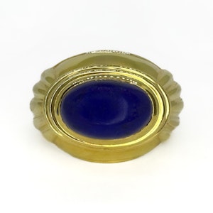 Vintage Boucheron Lapis Ring 18ct Paris Design - Saddingtons Jewellery Stand 375
