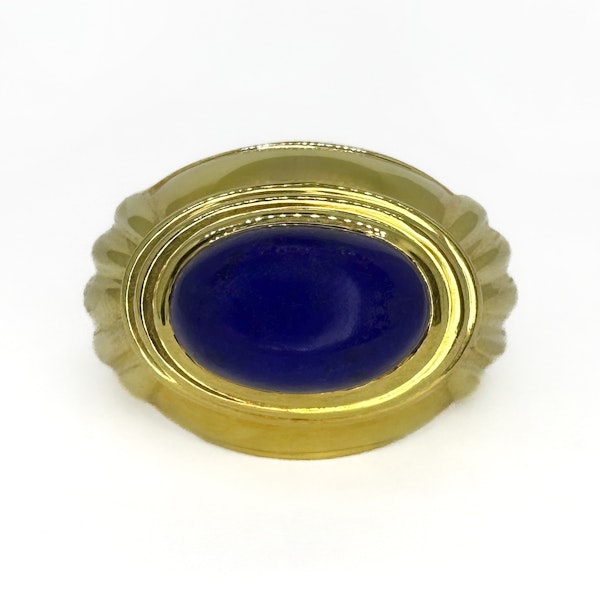 Vintage Boucheron Lapis Ring 18ct Paris Design - Saddingtons Jewellery Stand 375 - image 1