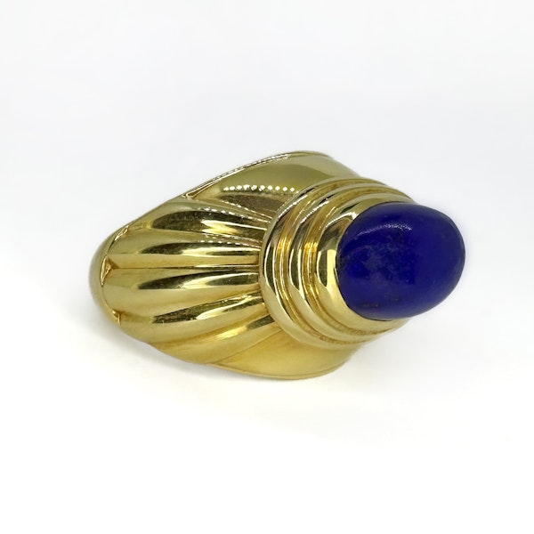 Vintage Boucheron Lapis Ring 18ct Paris Design - Saddingtons Jewellery Stand 375 - image 4
