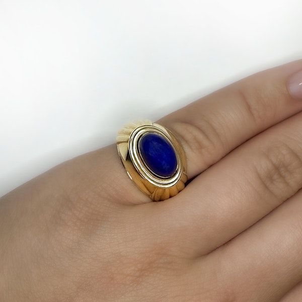 Vintage Boucheron Lapis Ring 18ct Paris Design - Saddingtons Jewellery Stand 375 - image 3