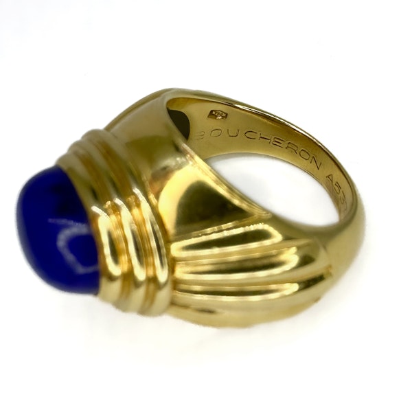 Vintage Boucheron Lapis Ring 18ct Paris Design - Saddingtons Jewellery Stand 375 - image 2