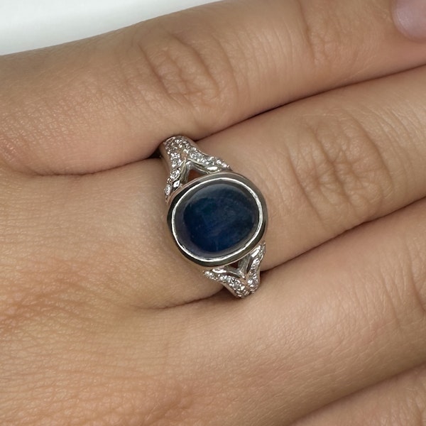 Sapphire and Diamond Cabochon Ring - Saddingtons Jewellery Stand 375 - image 2