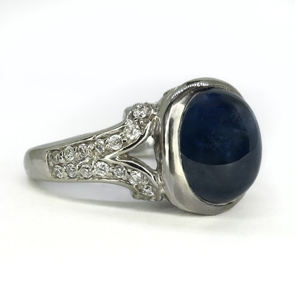 Sapphire and Diamond Cabochon Ring - Saddingtons Jewellery Stand 375 - image 3