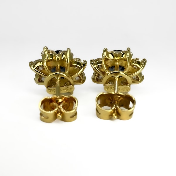 Sapphire & Diamond Cluster Earrings - Saddingtons Jewellery Stand 375 - image 3