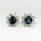 Sapphire & Diamond Cluster Earrings - Saddingtons Jewellery Stand 375 - image 1