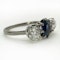 Ceylon Sapphire Diamond 3 Stone Ring - Saddingtons Jewellery Stand 375 - image 2