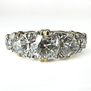 Antique Old Cut 5 Stone 2.35ct Diamond Ring - Saddingtons Jewellery Stand 375