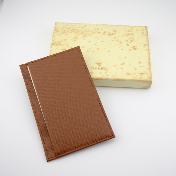 Genuine Rolex Brown Leather Note book / Notepad with sheets With Original Box - image 2