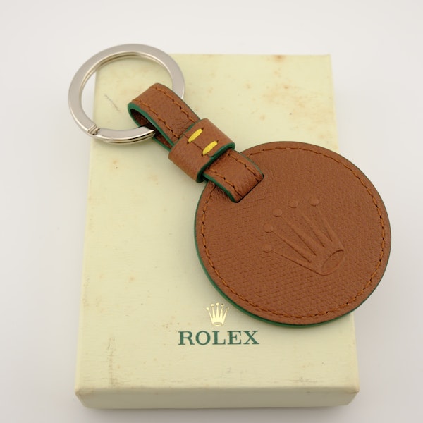Rolex VIP Gift Signature Leather Brown and Green Keyring/Keychain - New in Box. - image 2