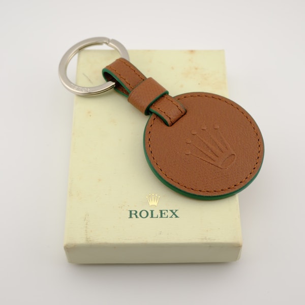 Rolex VIP Gift Signature Leather Brown and Green Keyring/Keychain - New in Box. - image 1