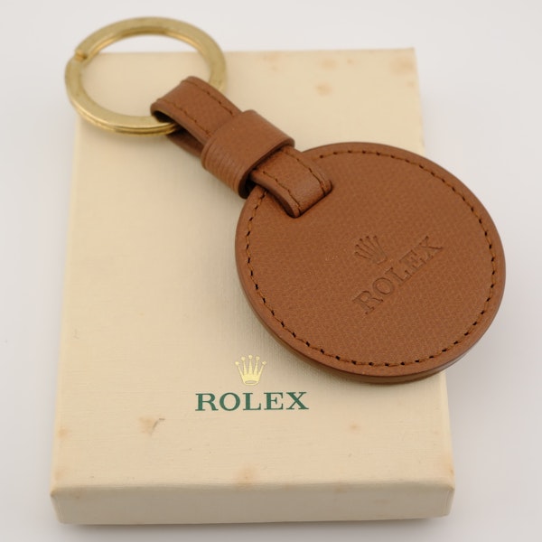 Rolex VIP Gift Signature Leather Brown Keyring/Keychain - New in Box. - image 1