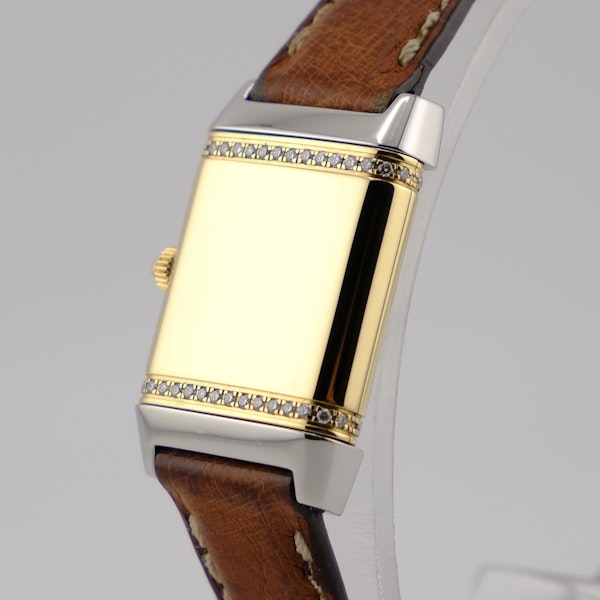 Jaeger-LeCoultre Reverso 265.5.08 Quartz Stainless Steel & Gold Diamond Bezel - image 12