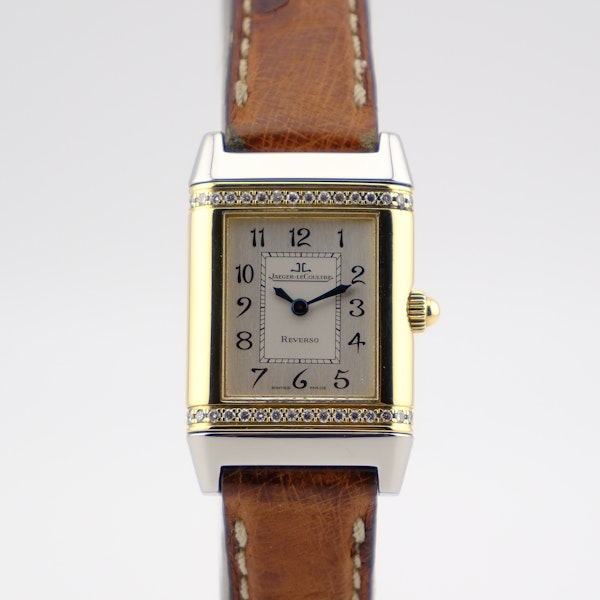 Jaeger-LeCoultre Reverso 265.5.08 Quartz Stainless Steel & Gold Diamond Bezel - image 9