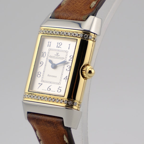Jaeger-LeCoultre Reverso 265.5.08 Quartz Stainless Steel & Gold Diamond Bezel - image 10