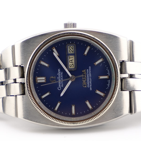 Omega Constellation 168.0054 Automatic Chronometer 1975 Blue Dial Watch - image 7