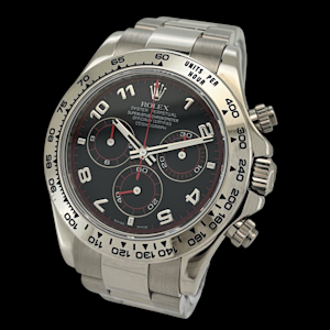 ROLEX DAYTONA WHITE GOLD BLUE RACING ARABIC DIAL 116509 FULL SET 2007 + RSC 2018