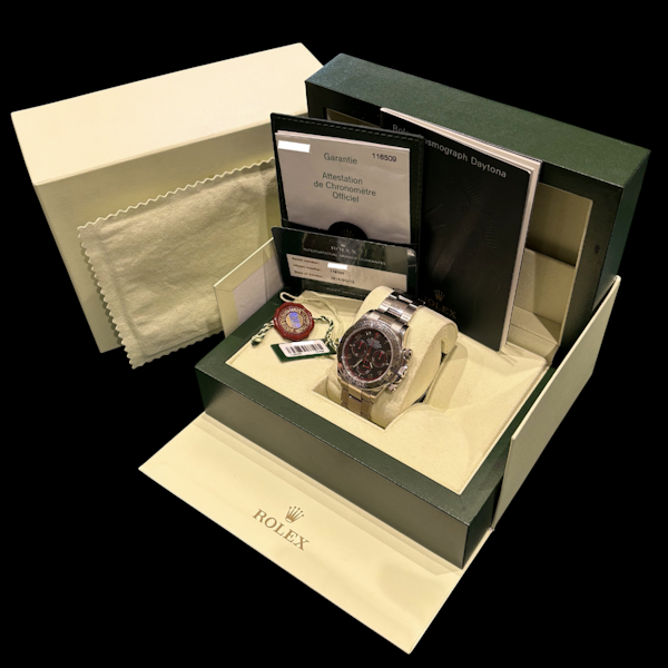 ROLEX DAYTONA WHITE GOLD BLUE RACING ARABIC DIAL 116509 FULL SET 2007 + RSC 2018 - image 6