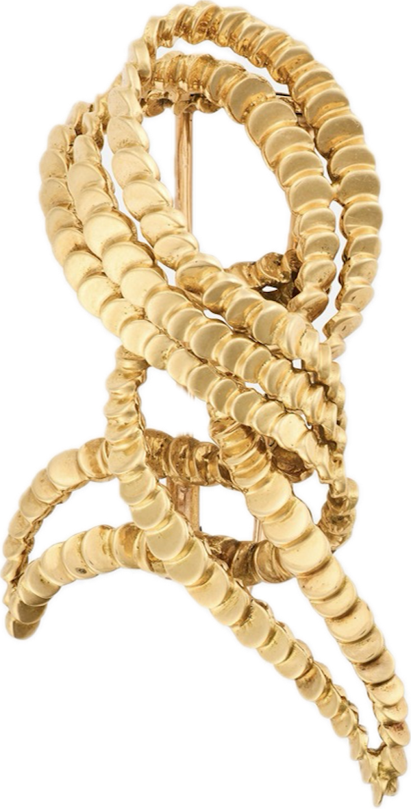 Boucheron - 18k Yellow Gold Abstract Knotted Ribbon Brooch - info@marksjewellery.co.uk - image 1