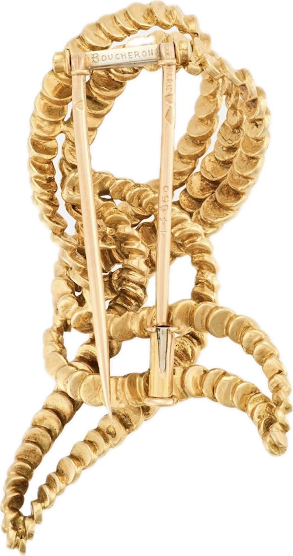 Boucheron - 18k Yellow Gold Abstract Knotted Ribbon Brooch - info@marksjewellery.co.uk - image 2