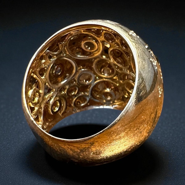 Diamond & Yellow Quartz Bombe Ring - 18k Yellow Gold - info@marksjewellery.co.uk - image 3