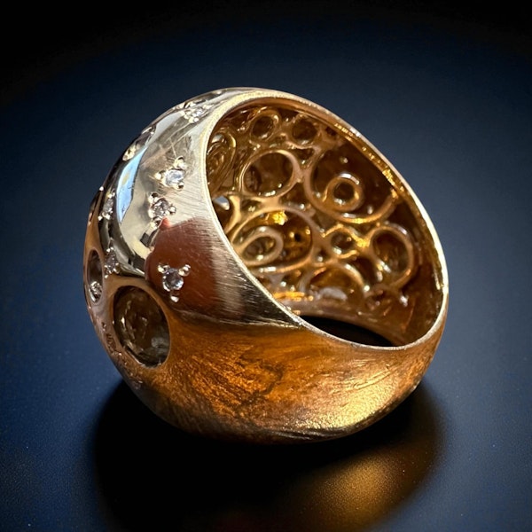 Diamond & Yellow Quartz Bombe Ring - 18k Yellow Gold - info@marksjewellery.co.uk - image 5
