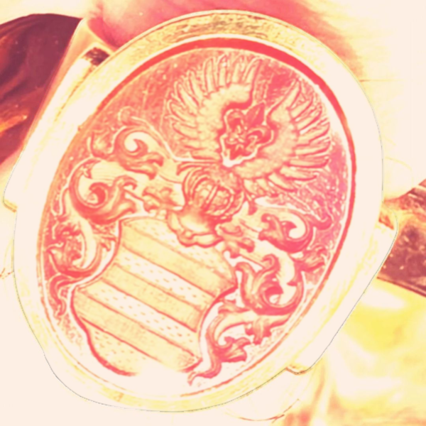 Antique Engraved Coat of Arms Signet Ring - image 3