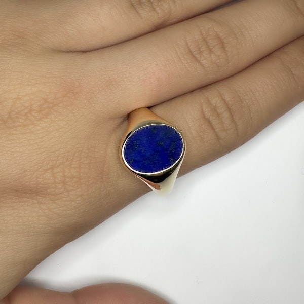 Lapis Oval Signet Ring - Saddingtons Jewellery stand 375 - image 3