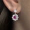Ruby & Diamond Flower Earrings - Saddingtons Jewellery Stand 375 - image 2