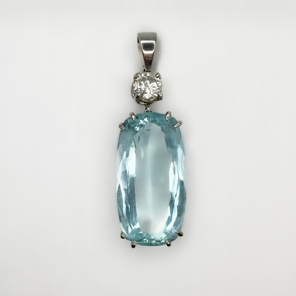 Aquamarine And Diamond Pendant - Saddingtons Jewellery Stand 375 - image 1